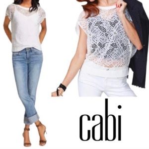 Cabi white lace top